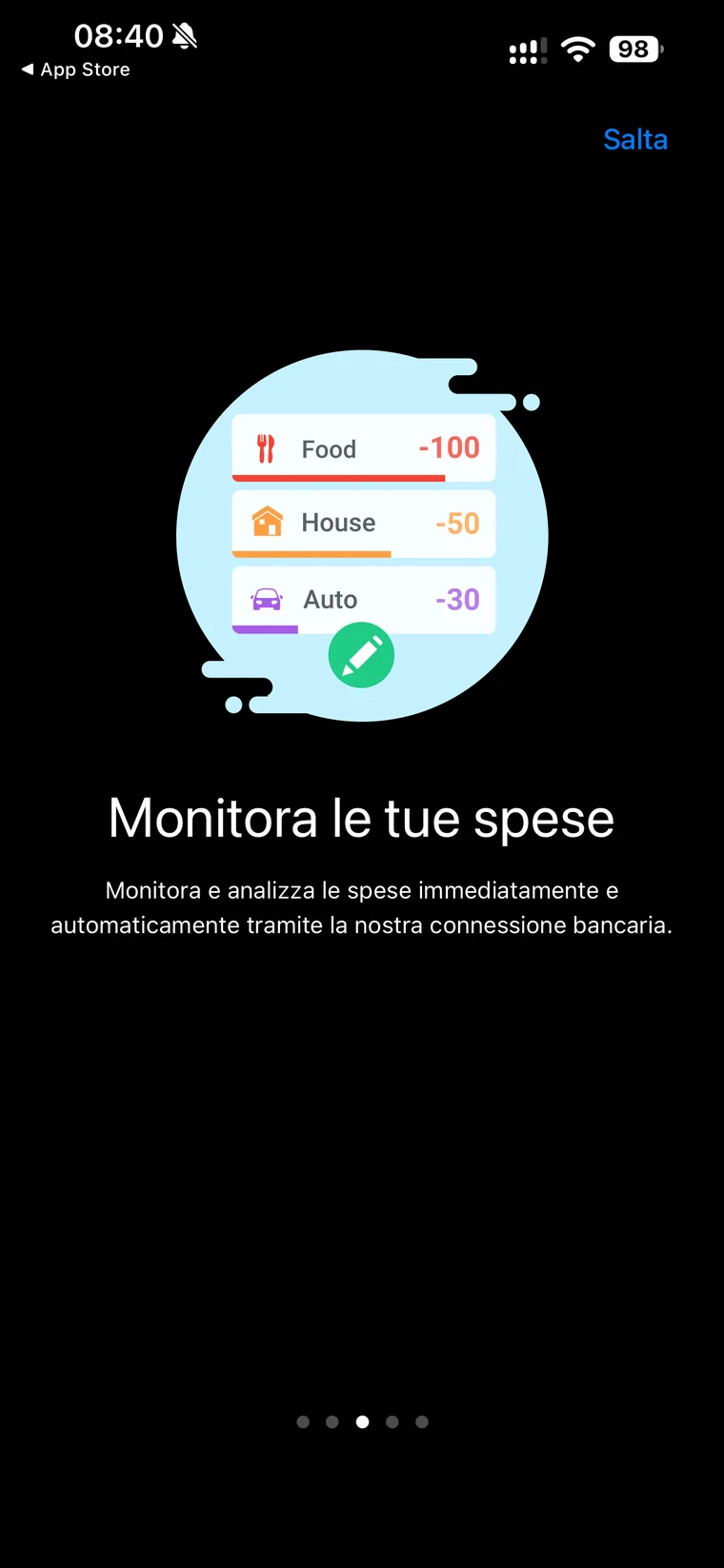 Onboarding di Wallet, Monitora le tue spese: analisi immediata e automatica tramite la connessione bancaria