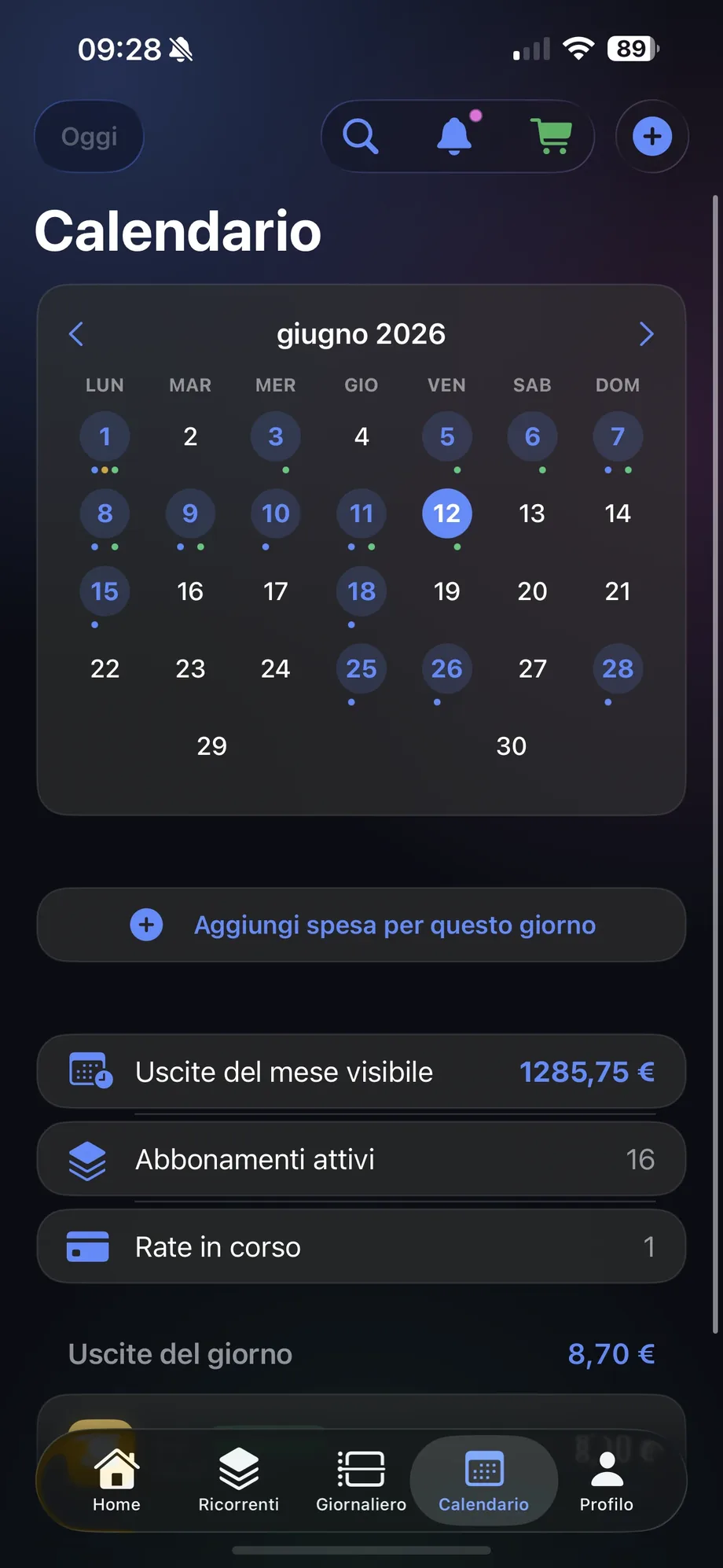 Il mese a calendario